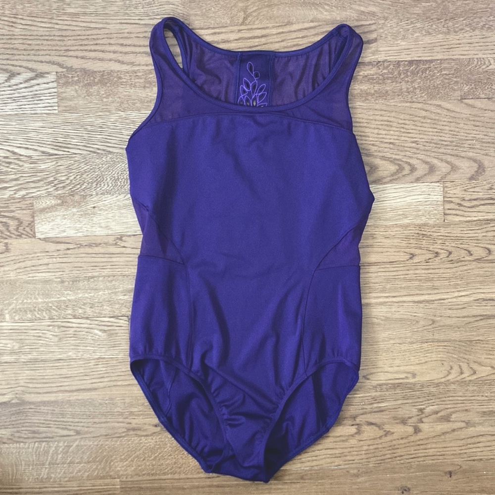 NWOT Adult Medium Purple Leotard with Flower Cutouts
